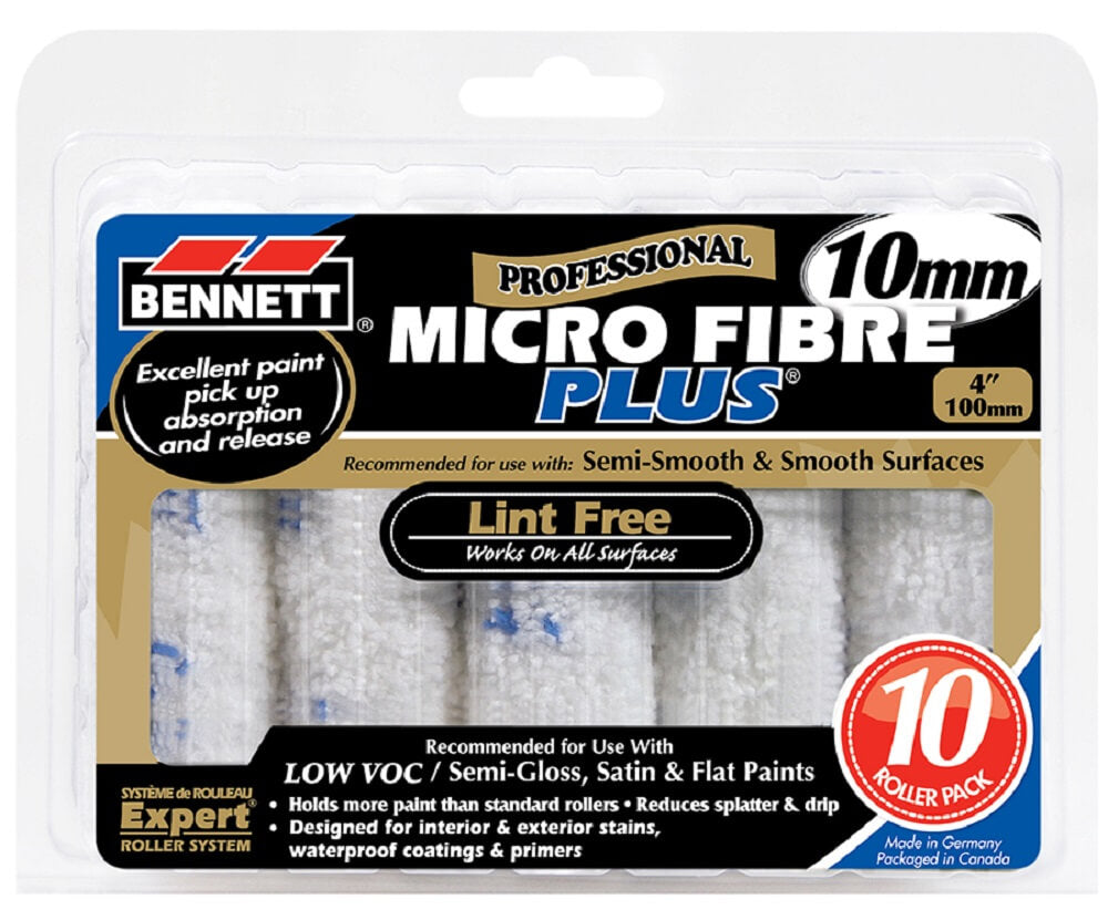 Bennett 10 Pack 4" Micro Fibre Rollers